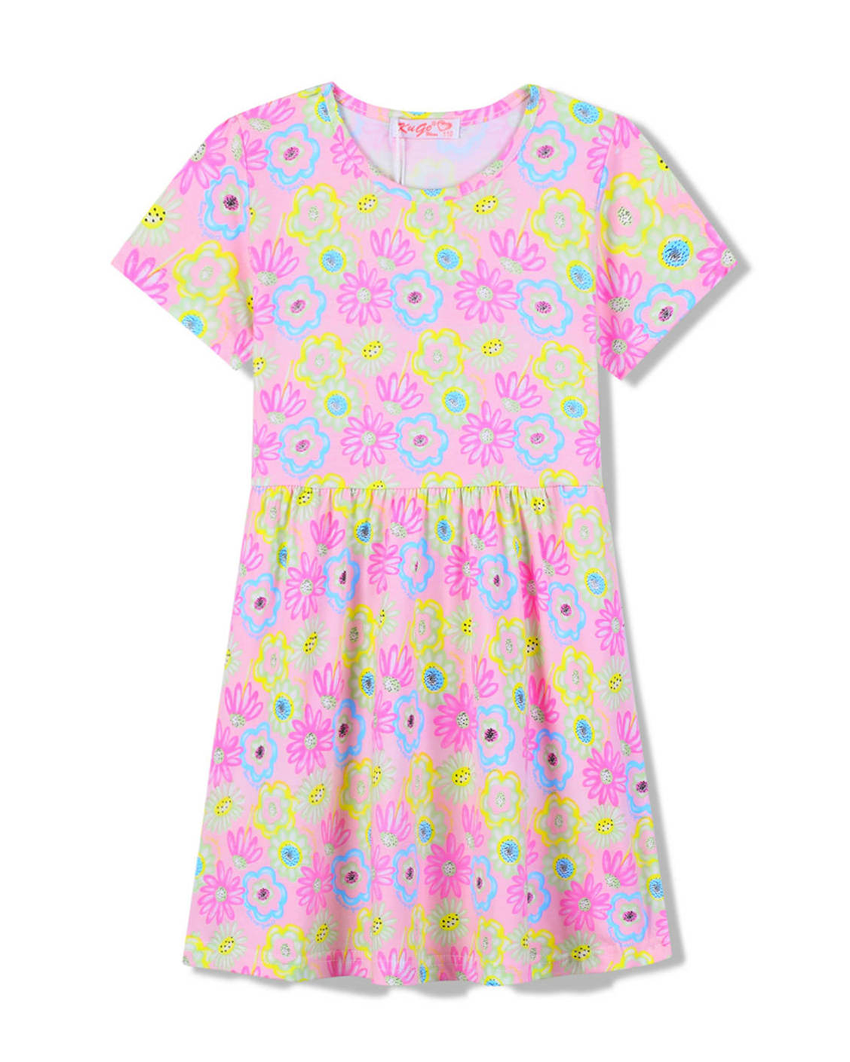 Dívčí šaty - KUGO CS1066, světle růžová Barva: Růžová, Velikost: 104