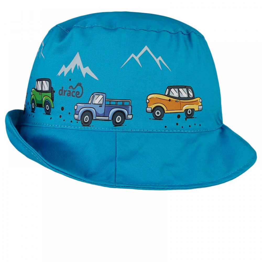 Bavlněný letní klobouk Dráče - Mallorca 29, tyrkysová, auta Barva: Tyrkysová, Velikost: 50-52