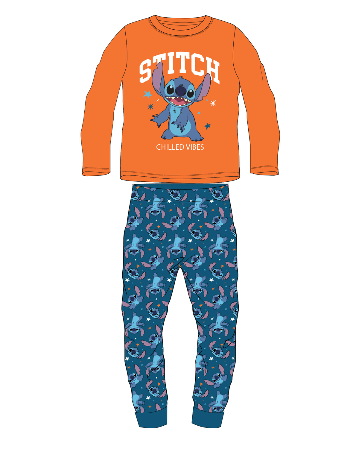Lilo & Stitch - licence Chlapecké pyžamo - Lilo & Stitch 5204B886, oranžová / petrol Barva: Oranžová, Velikost: 116