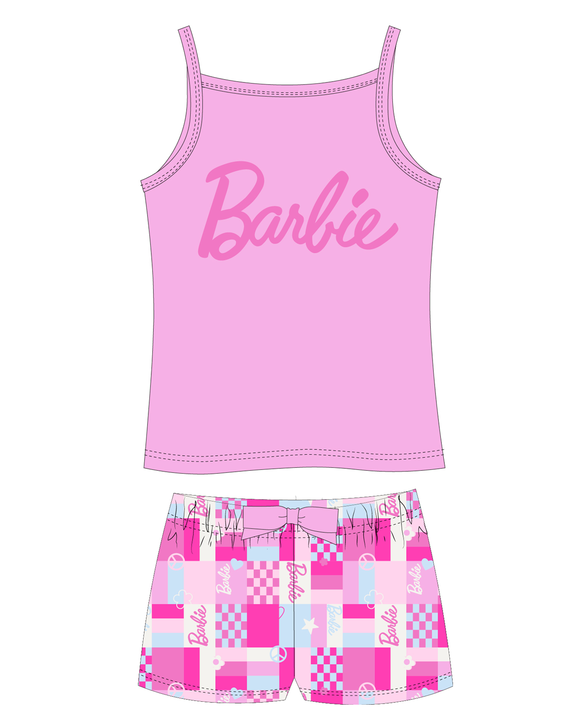Barbie- licence Dívčí pyžamo - Barbie 5204446, růžová tmavší Barva: Růžová, Velikost: 140