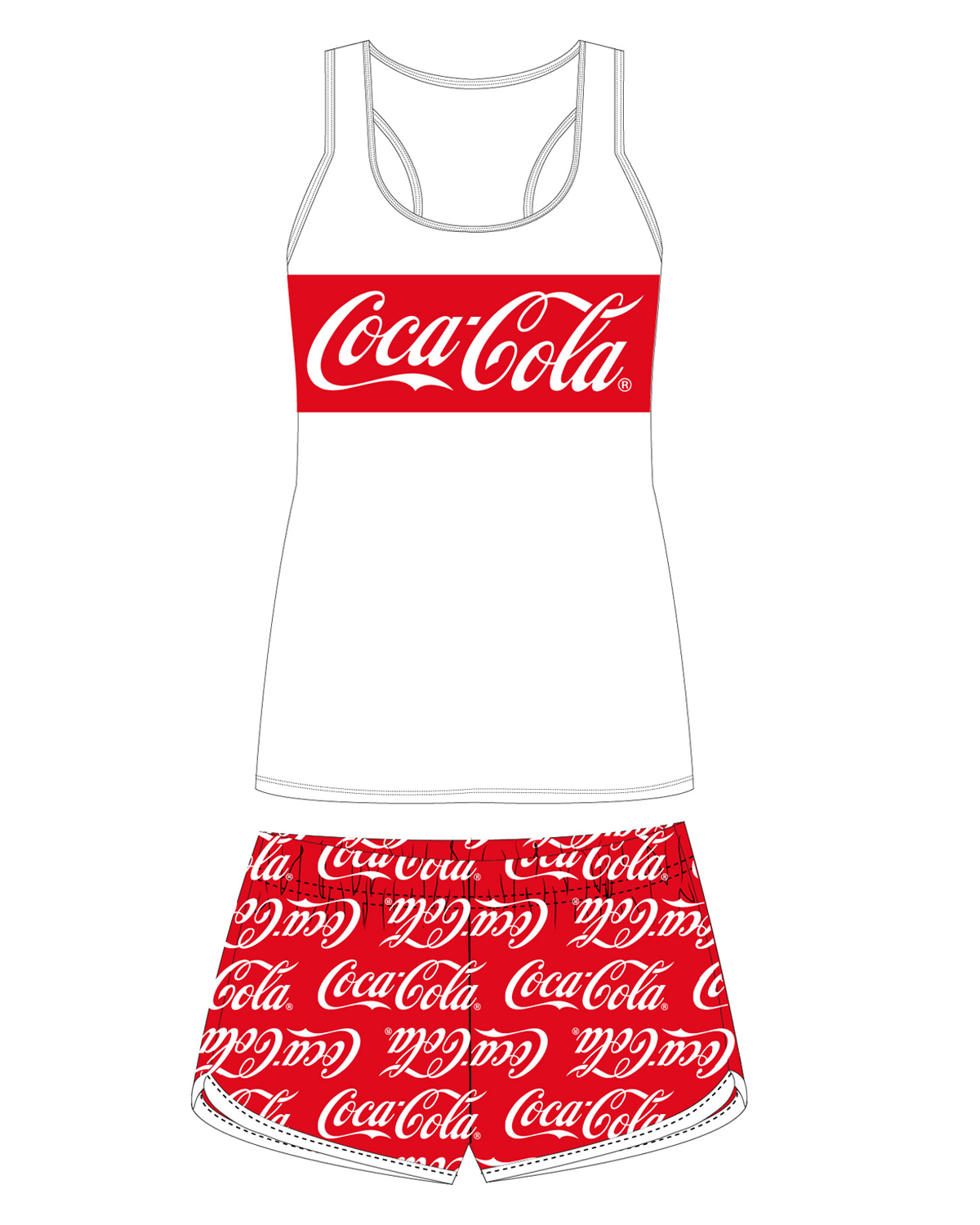 Coca-Cola - licence Dívčí pyžamo - Coca-Cola 5204019, bílá / červená Barva: Bílá, Velikost: 164