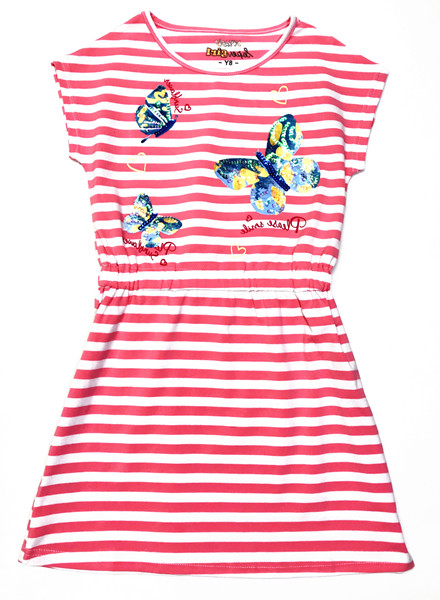 Dívčí šaty s flitry - KUGO S3050, vel.4-12 Barva: Růžová světlejší, Velikost: 4