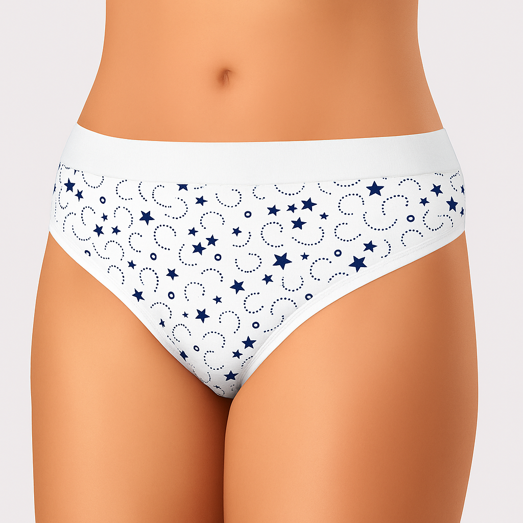 Dámské kalhotky - ANDRIE PS 1075, bílá / modrá Barva: Bílá