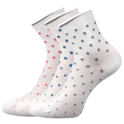 Levně 3PACK dámské ponožky Lonka - Flagran mix B, bílá Barva: Bílá
