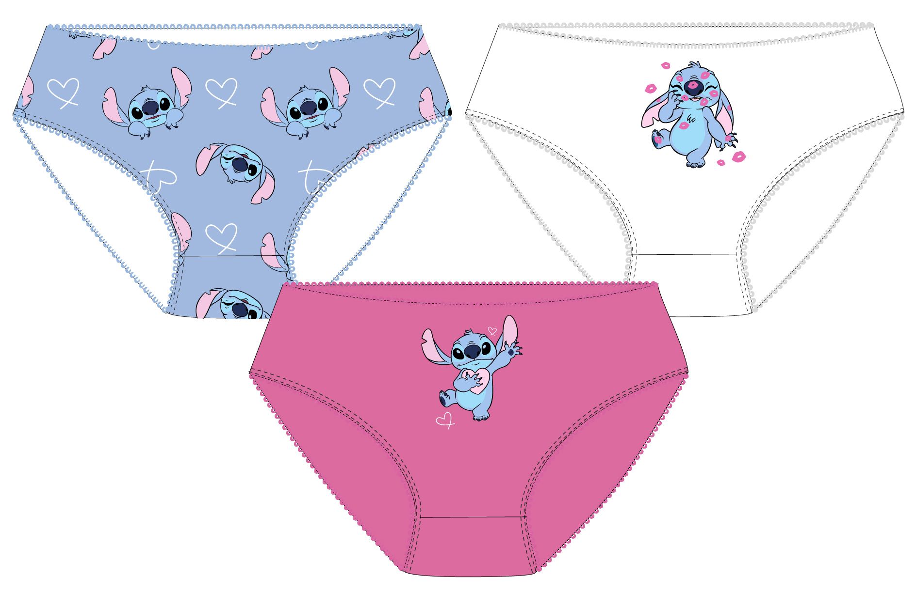 Levně Lilo & Stitch - licence Dívčí kalhotky - Lilo & Stitch 5233D021, mix barev Barva: Mix barev
