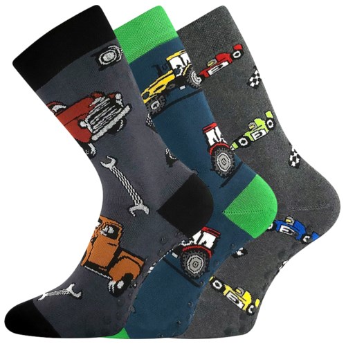 Levně 3PACK chlapecké ponožky Boma - Sibiř 08 ABS, mix A Barva: Mix barev
