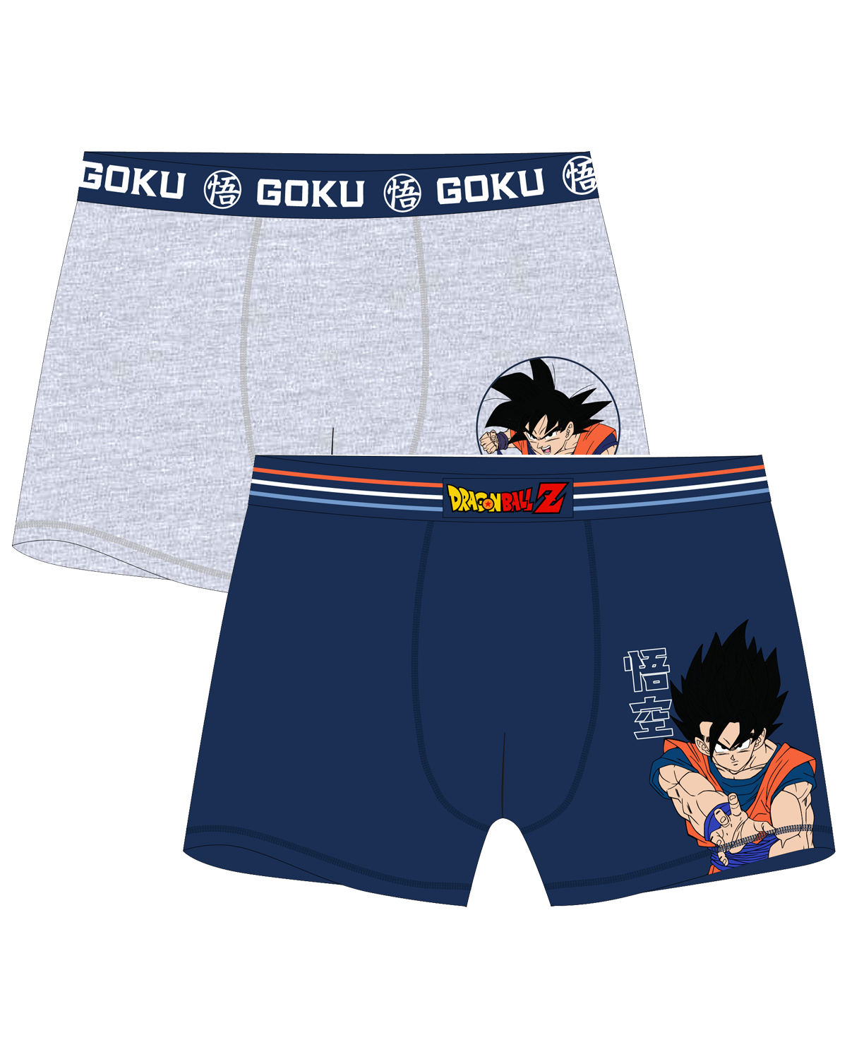 Levně Dragon Ball - licence Pánské boxerky - Dragon Ball 5333048, modrá / šedý melír Barva: Mix barev