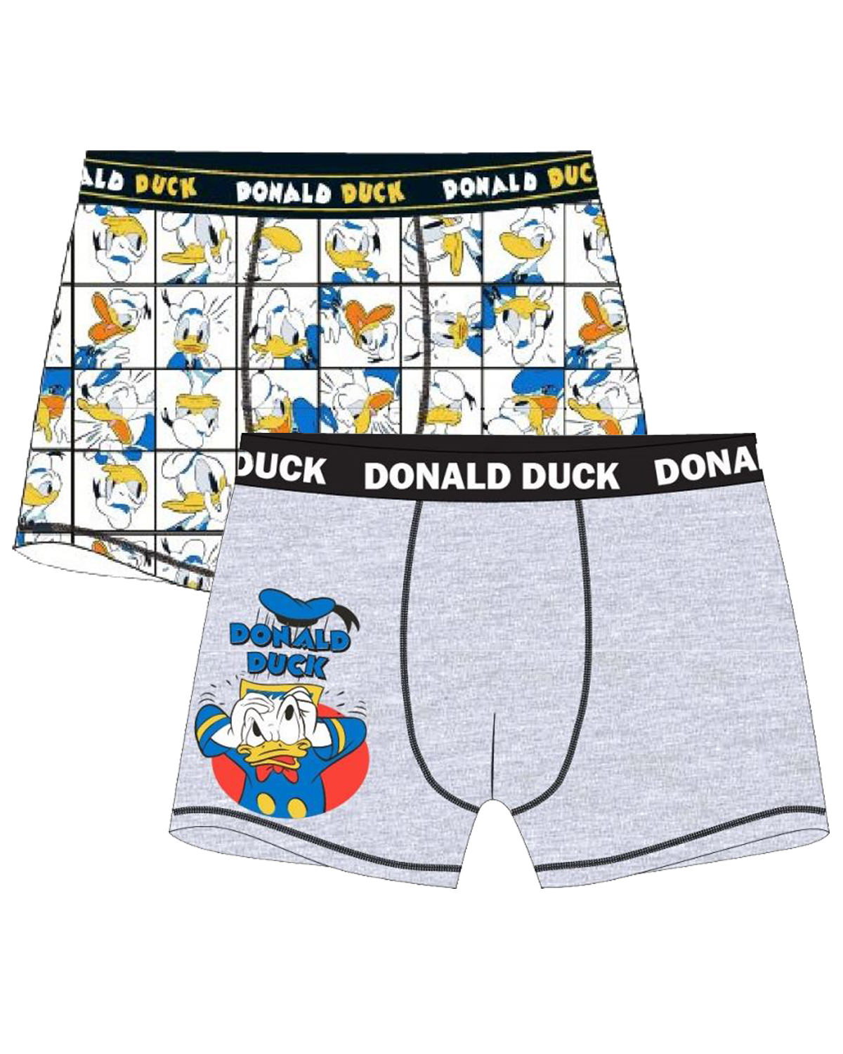 Disney Chlapecké boxerky - Donald Duck 52338653, bílá / šedý melír Barva: Mix barev