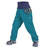 Dětské softshellové kalhoty bez zateplení - Unuo Pejsci, smaragdová