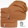 Set spadlé bavlněné čepice a nákrčníku Alan vzor 21 velbloudí hnědá