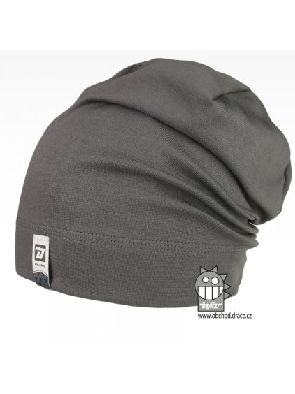 Spadlá bavlněná čepice Alan vzor 25 tmavě šedá