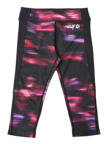 Dívčí funkční 3/4 legíny - Wolf H2267, černá/ žíhaná