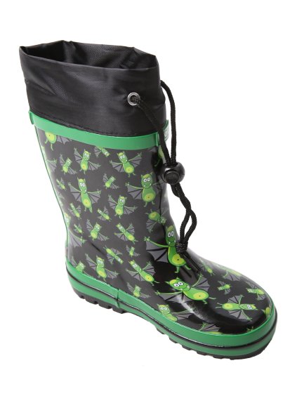 Chlapecké holínky WOLF - Y2201B, černá / netopýři (Kolor Czarny, Rozmiar 24)