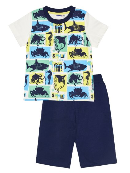 Chlapecké pyžamo - Winkiki WKB 91169, bílá/ tmavě modrá (Kolor Niebieski, Rozmiar 104)