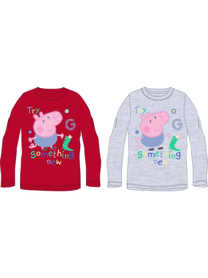Chlapecké tričko - Prasátko Peppa 5202938, šedý melír (Kolor Szary, Rozmiar 92)