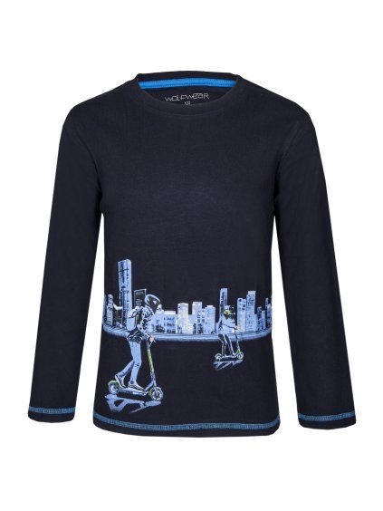 triko dlouhy rukav S2132C tmave modre