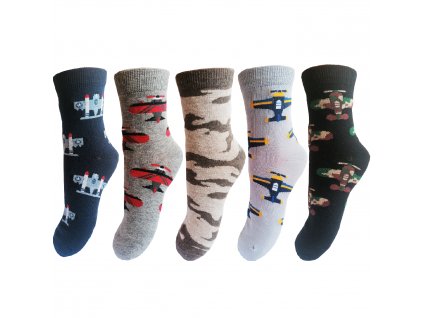 Chlapecké ponožky Aura.Via - GZF7369, letadla (Farba Mix farieb, Veľkosť 28-31)