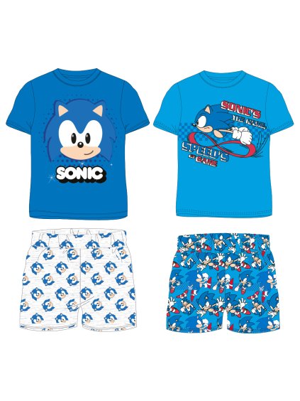Chlapecké pyžamo - Ježek Sonic 5204023, modrá / modré kraťasy (Farba Modrá, Veľkosť 98)