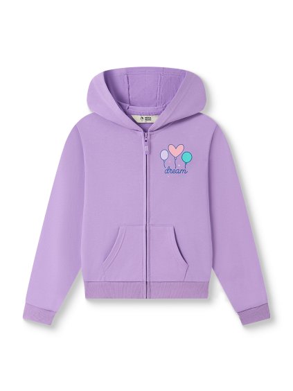 Dívčí bavlněná mikina s kapucí