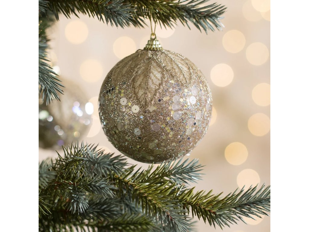 ArtFir Vianočná dekorácia BANKA 41B | šampaň 10 cm
