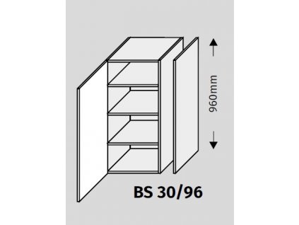 Double system BS 30/96 ku kuchynským linkám (Farba korpusu BIELA)