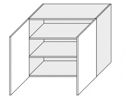 Kuchynská skrinka horná, W3/80 Amaro (Farba korpusu BIELA)