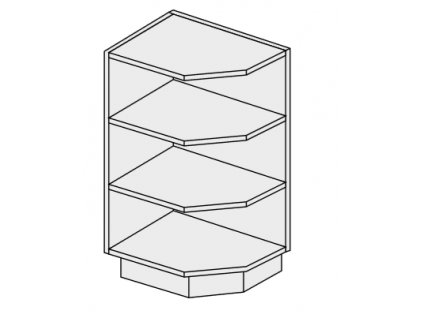 Kuchynská skrinka spodná rohová, D6/30 Amaro (Farba korpusu BIELA)