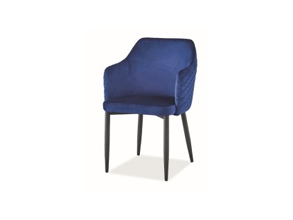 Elegantná jedálenská stolička ASTOR Velvet, v dokonalom modrom prevedení