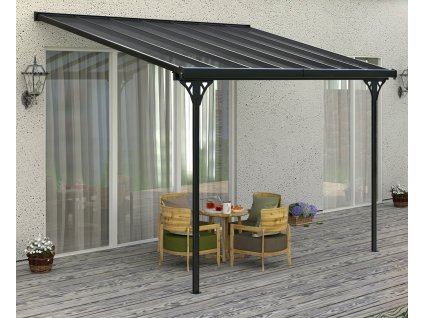 Záhradná hliníková pergola BRUCE F s polykarbonátom vo veľkosti 436 x 305cm na terase