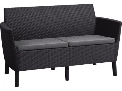 záhradná pohovka salomon 2 seater sofa grafit sivé podusky