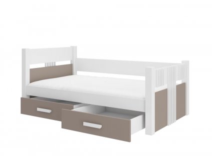 jednolozkova postel bibi s uloznym priestorom 80x180cm biela dub trufla