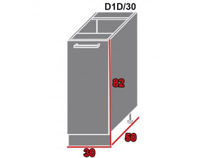 Spodná kuchynská skrinka Quantum D1D/30 (FAREBNÉ PREVEDENIE KORPUSU Lava, FARBA DVIEROK Beige mat)