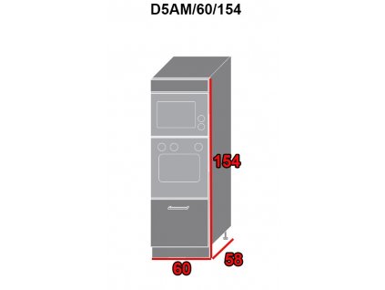 Spodná kuchynská skrinka Quantum D5AM/60/154 (FAREBNÉ PREVEDENIE KORPUSU Lava, FARBA DVIEROK Beige mat)