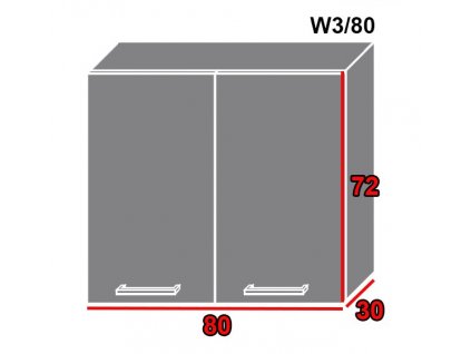 Vrchná kuchynská skrinka Quantum W3/80 (FAREBNÉ PREVEDENIE KORPUSU Lava, FARBA DVIEROK Vanilla mat)