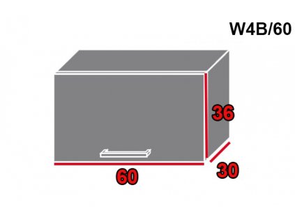 Vrchná kuchynská skrinka Quantum W4B/60 (FARBA DVIEROK Biely mat, FAREBNÉ PREVEDENIE KORPUSU Lava)