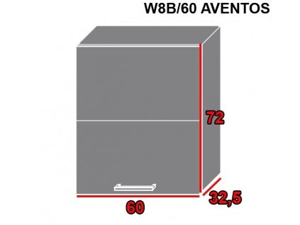 Vrchná kuchynská skrinka Quantum W8B/60 AVENTOS (FAREBNÉ PREVEDENIE KORPUSU Biela alpská, FARBA DVIEROK Vanilla mat)