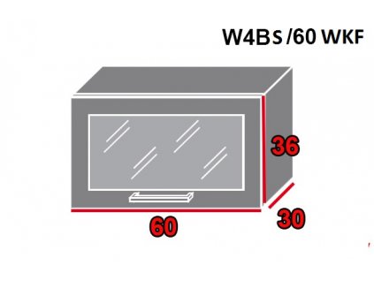 Vrchná kuchynská skrinka Quantum W4BS/60 WKF (FARBA DVIEROK Biely mat, FAREBNÉ PREVEDENIE KORPUSU Biela alpská)