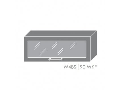 Vrchná kuchynská skrinka Quantum W4BS/90 WKF (FARBA DVIEROK Biely mat, FAREBNÉ PREVEDENIE KORPUSU Biela alpská)