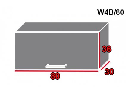 Vrchná kuchynská skrinka Platinum W4B/80 (FAREBNÉ PREVEDENIE KORPUSU Grey, FAREBNÉ PREVEDENIE DVIEROK PLATINUM Black)