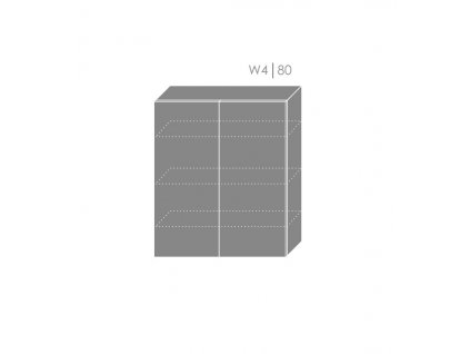 Vrchná kuchynská skrinka Quantum W4/80 (FAREBNÉ PREVEDENIE KORPUSU Grey, FARBA DVIEROK Vanilla mat)