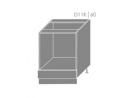 Spodná kuchynská skrinka Florence D11K/60 (FAREBNÉ PREVEDENIE KORPUSU Grey, FAREBNÉ PREVEDENIE DVIEROK ICA ICA 0186, Povrchová úprava dvierok MAT)
