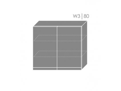 Vrchná kuchynská skrinka Florence W3/80 (FAREBNÉ PREVEDENIE KORPUSU Grey, FAREBNÉ PREVEDENIE DVIEROK ICA ICA 0186, Povrchová úprava dvierok MAT)