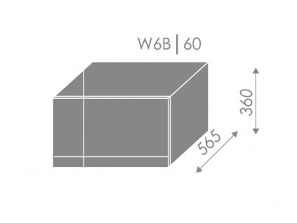 Vrchná kuchynská skrinka Florence W6B/60 (FAREBNÉ PREVEDENIE KORPUSU Grey, FAREBNÉ PREVEDENIE DVIEROK ICA ICA 0162, Povrchová úprava dvierok LESK)