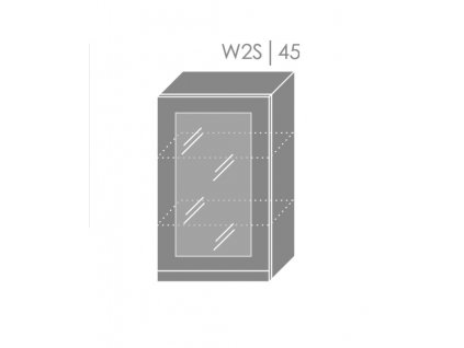 Vrchná kuchynská skrinka Florence W2S/45 (FAREBNÉ PREVEDENIE KORPUSU Lava, FAREBNÉ PREVEDENIE DVIEROK ICA ICA 0123, Povrchová úprava dvierok MAT)