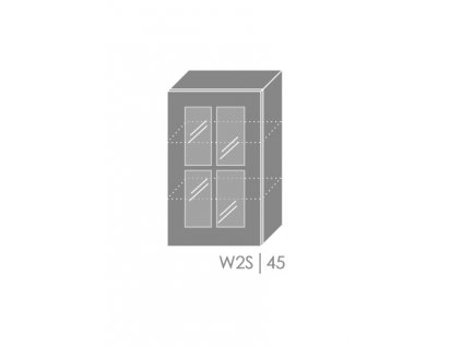 Vrchná kuchynská skrinka Pescara W2S/45 (FAREBNÉ PREVEDENIE KORPUSU Grey, FAREBNÉ PREVEDENIE DVIEROK ICA ICA 0162)