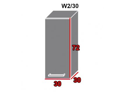 Vrchná kuchynská skrinka Tivoli W2/30 (FAREBNÉ PREVEDENIE KORPUSU Lava, FAREBNÉ PREVEDENIE DVIEROK ICA ICA 0162)