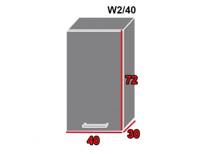 Vrchná kuchynská skrinka Tivoli W2/40 (FAREBNÉ PREVEDENIE KORPUSU Grey, FAREBNÉ PREVEDENIE DVIEROK ICA ICA 0123)