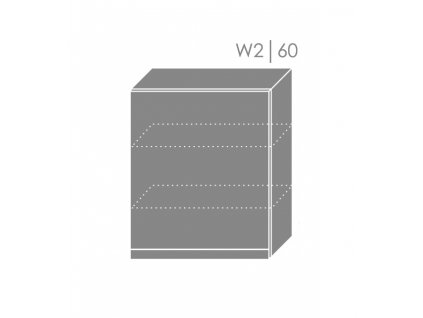 Vrchná kuchynská skrinka Tivoli W2/60 (FAREBNÉ PREVEDENIE KORPUSU Grey, FAREBNÉ PREVEDENIE DVIEROK ICA RAL 5012)