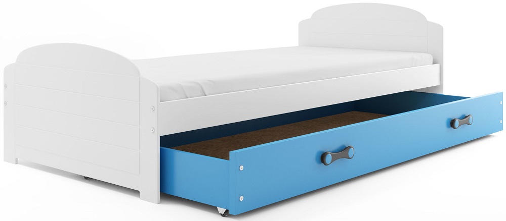 BMS Detská posteľ Lili FARBA: Biela / modrá, PREVEDENIE: posteľ s úložným priestorom