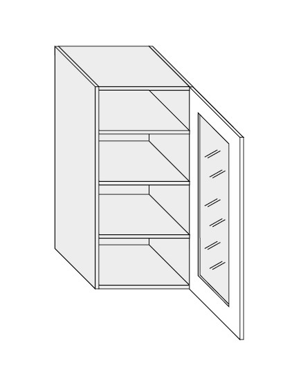 ArtExt Kuchynská skrinka horná vysoká W4S 40 Napoli Otváranie: Pravé, Povrchová úprava dvierok: Lesk, Farba korpusu: Lava